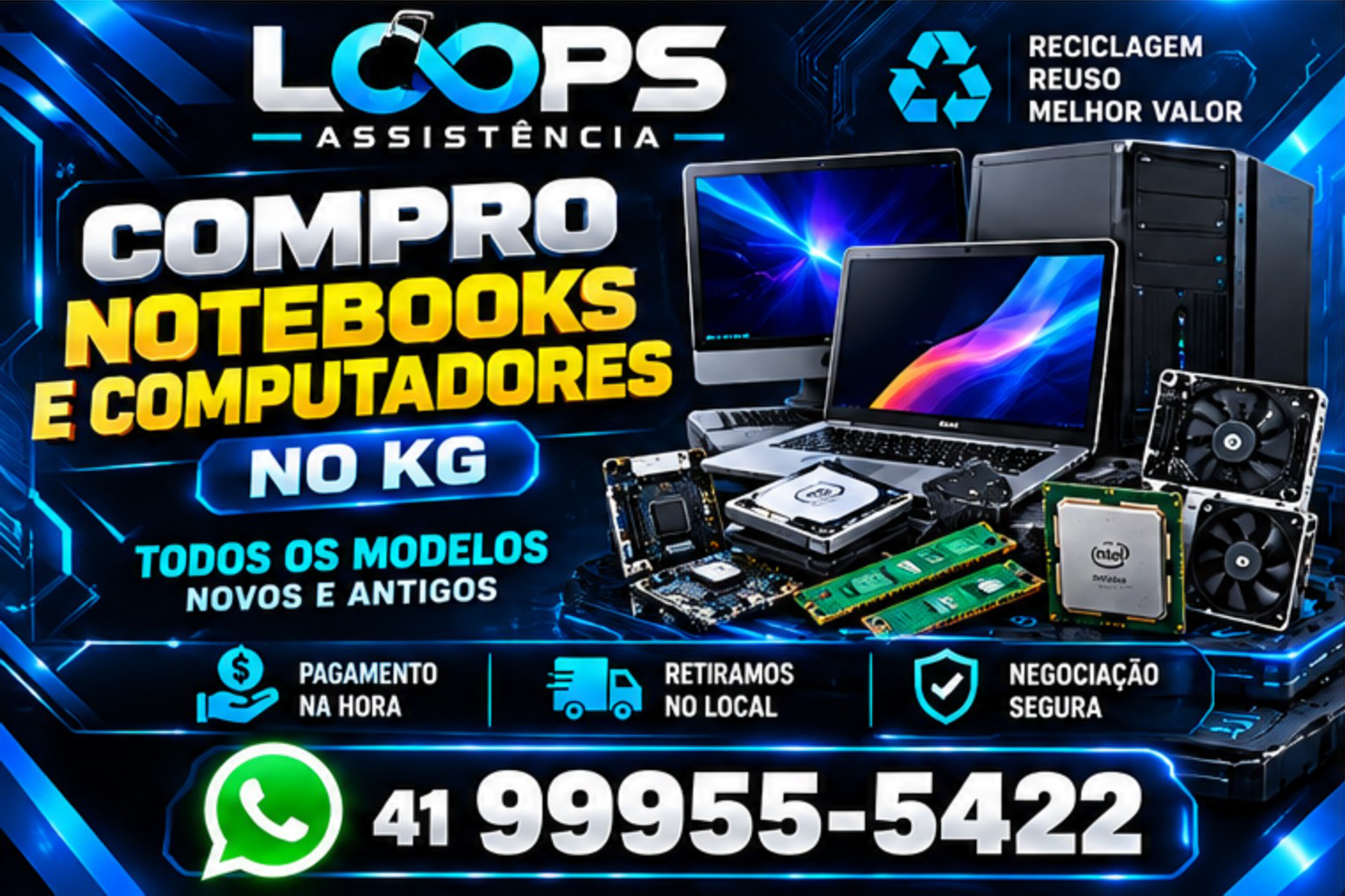 Compramos notebooks e computadores no quilo